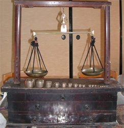 The money-changing scales